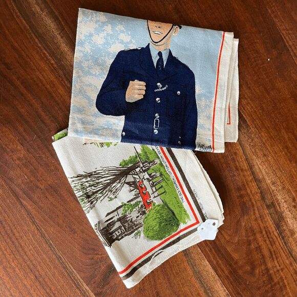 VTG Irish Linen Tea Towel City of Westminster Policeman Big Ben 20x30 - Picture 2 of 11